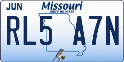 MO license plate RL5A7N
