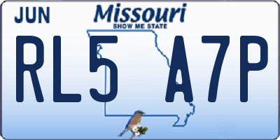 MO license plate RL5A7P