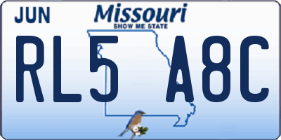 MO license plate RL5A8C