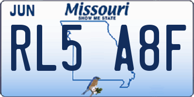 MO license plate RL5A8F