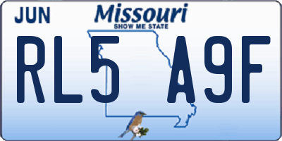 MO license plate RL5A9F