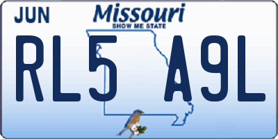 MO license plate RL5A9L