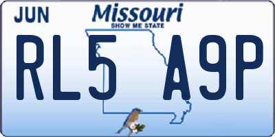 MO license plate RL5A9P