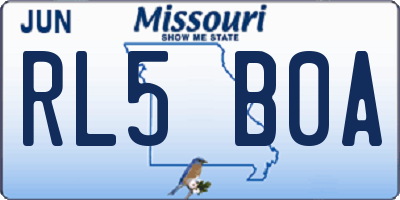 MO license plate RL5B0A
