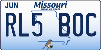 MO license plate RL5B0C