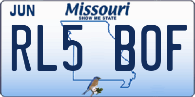 MO license plate RL5B0F