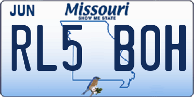 MO license plate RL5B0H