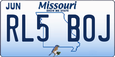 MO license plate RL5B0J