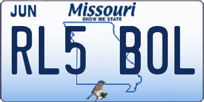MO license plate RL5B0L