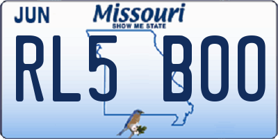 MO license plate RL5B0O