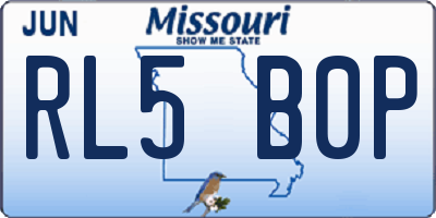 MO license plate RL5B0P