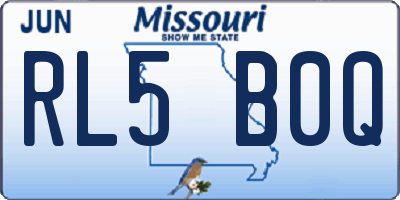 MO license plate RL5B0Q