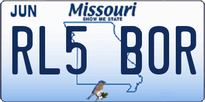 MO license plate RL5B0R