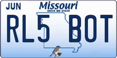 MO license plate RL5B0T