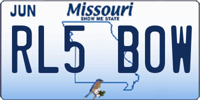 MO license plate RL5B0W