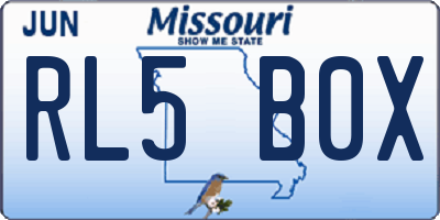 MO license plate RL5B0X
