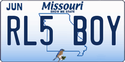 MO license plate RL5B0Y
