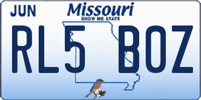 MO license plate RL5B0Z