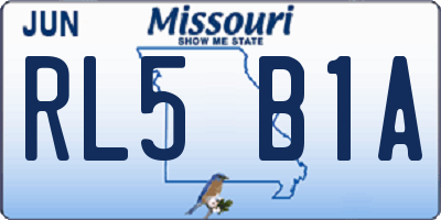 MO license plate RL5B1A