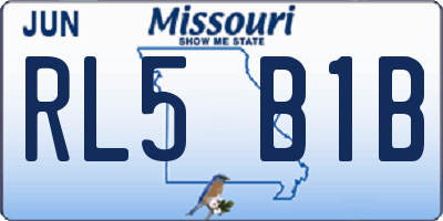 MO license plate RL5B1B