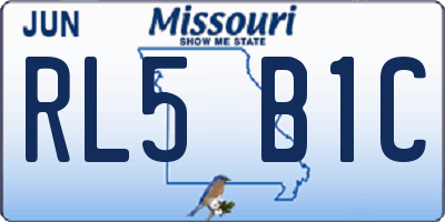 MO license plate RL5B1C