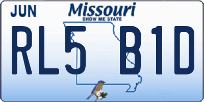 MO license plate RL5B1D