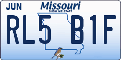 MO license plate RL5B1F