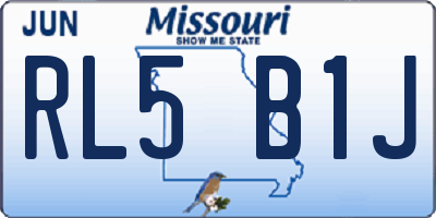 MO license plate RL5B1J