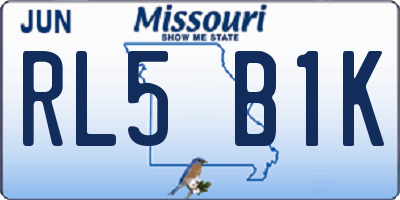 MO license plate RL5B1K
