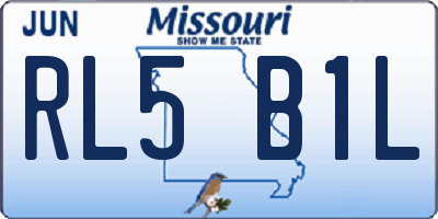 MO license plate RL5B1L
