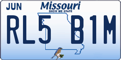 MO license plate RL5B1M
