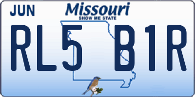 MO license plate RL5B1R