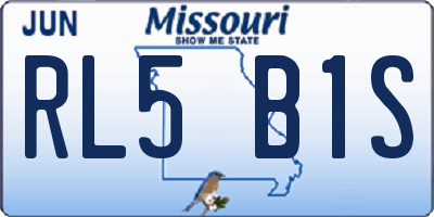 MO license plate RL5B1S