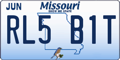 MO license plate RL5B1T