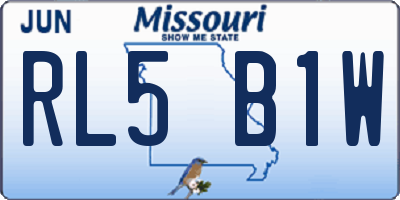 MO license plate RL5B1W