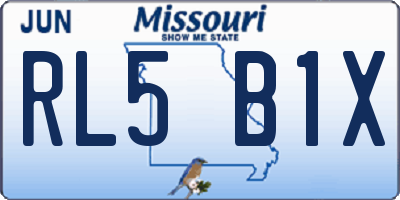 MO license plate RL5B1X
