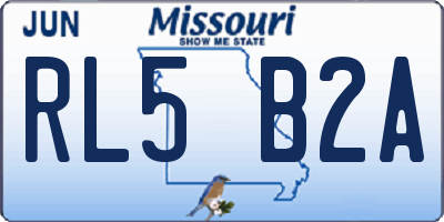 MO license plate RL5B2A
