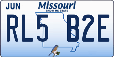 MO license plate RL5B2E