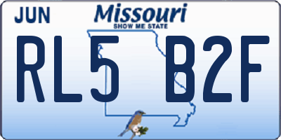 MO license plate RL5B2F