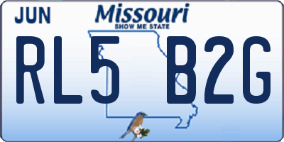 MO license plate RL5B2G