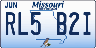 MO license plate RL5B2I