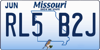 MO license plate RL5B2J