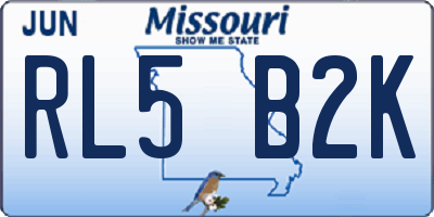 MO license plate RL5B2K