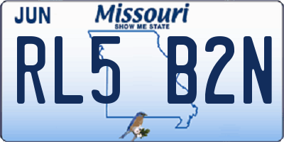MO license plate RL5B2N