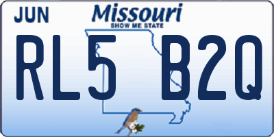 MO license plate RL5B2Q