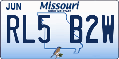 MO license plate RL5B2W