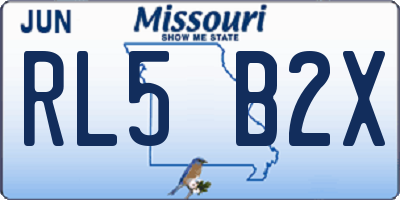 MO license plate RL5B2X
