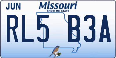 MO license plate RL5B3A