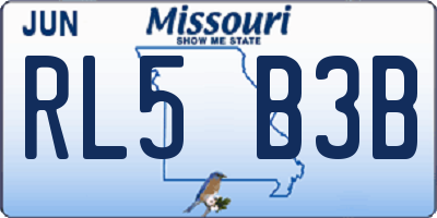 MO license plate RL5B3B