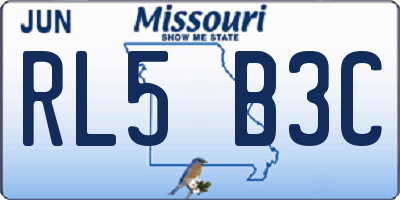MO license plate RL5B3C